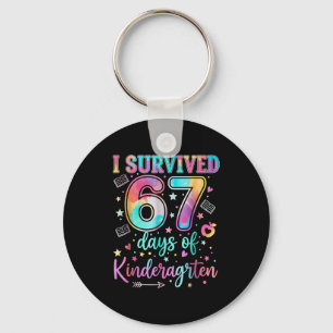 I Survived 67 Days Of Kindergarten Funny Six Seven Key Ring