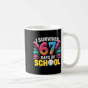 I Survived 67 Days Of School 67 Meme Baseball Ice Coffee Mug