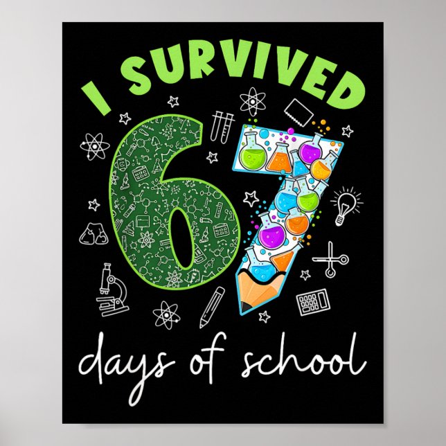 I Survived 67 Days Of School 67 Meme Science Teach Poster (Front)