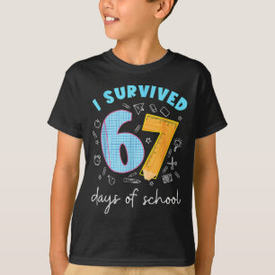 I Survived 67 Days Of School 67 Meme Science Teach T-Shirt
