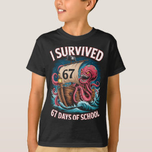 I Survived 67 Days Of School 6-7 Boys Kids Rate Oc T-Shirt