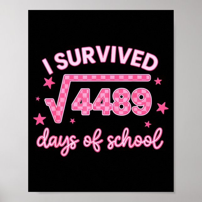 I Survived 67 Days Of School 6-7 Meme Math Teacher Poster (Front)