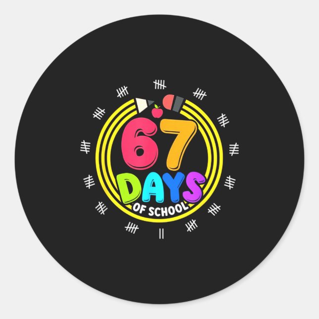I Survived 67 Days Of School 6 7 Meme Z Gen  Classic Round Sticker (Front)