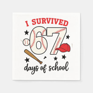 I Survived 67 Days of School Baseball Sport 100 Napkin