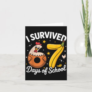 I Survived 67 Days Of School Chicken Banana Kids 6 Card