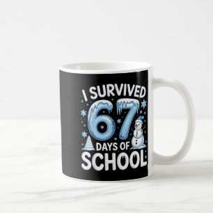 I Survived 67 Days Of School Christmas Candy Cane  Coffee Mug