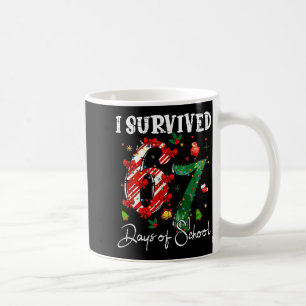 I Survived 67 Days Of School Christmas Candy Cane  Coffee Mug