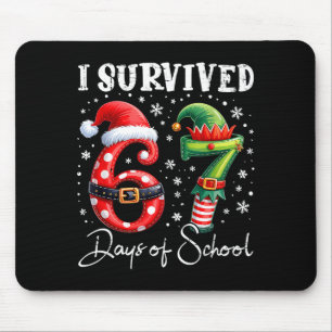 I Survived 67 Days Of School Christmas Candy Cane  Mouse Pad