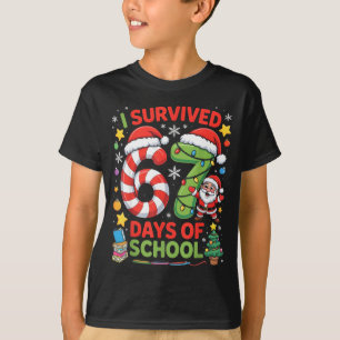 I Survived 67 Days Of School Christmas Candy Cane  T-Shirt