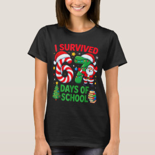 I Survived 67 Days Of School Christmas Candy Cane  T-Shirt