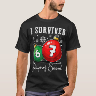 I Survived 67 Days Of School Christmas Candy Cane T-Shirt