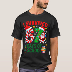 I Survived 67 Days Of School Christmas Candy Cane  T-Shirt