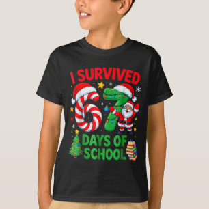 I Survived 67 Days Of School Christmas Candy Cane  T-Shirt