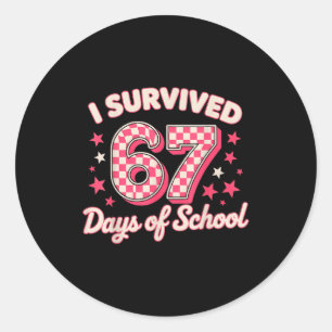 I Survived 67 Days Of School Classic Round Sticker