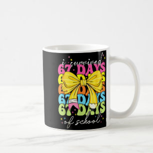 I Survived 67 Days Of School Coquette Bow Student  Coffee Mug