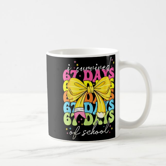 I Survived 67 Days Of School Coquette Bow Student  Coffee Mug (Right)