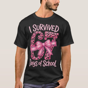 I Survived 67 Days Of School Coquette Girls Women  T-Shirt