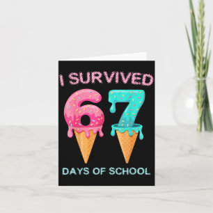 I Survived 67 Days Of School Cute Math Teacher Fun Card