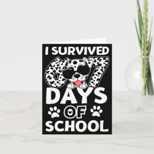 I Survived 67 Days Of School Dabbing Dalmatian Dog Card