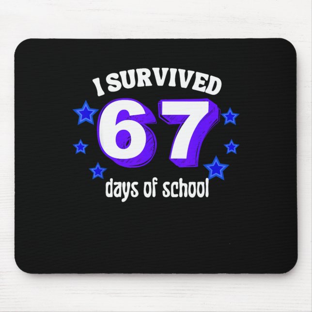 I Survived 67 Days Of School Funny 67 Meme Retro S Mouse Pad (Front)