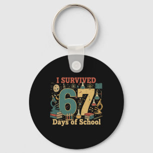I Survived 67 Days Of School Funny 67 Meme Science Key Ring