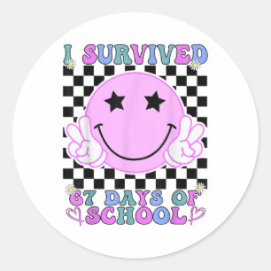 I Survived 67 Days Of School Funny 67 Meme Student Classic Round Sticker