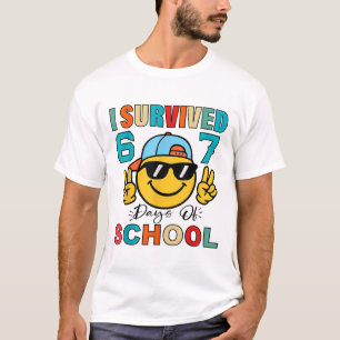 I Survived 67 Days Of School Funny 67 Meme Student T-Shirt