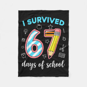 I Survived 67 Days Of School Funny 67 Meme Teacher Fleece Blanket