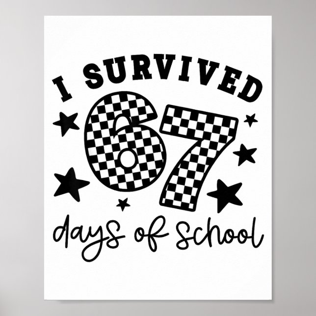 I Survived 67 Days Of School Funny 67 Meme Teacher Poster (Front)