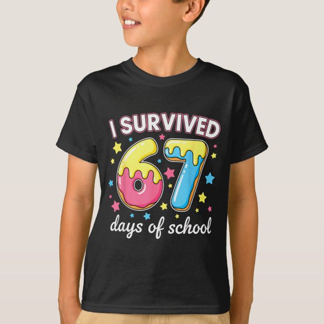 I Survived 67 Days Of School Funny 67 Meme Teacher T-Shirt (Front)