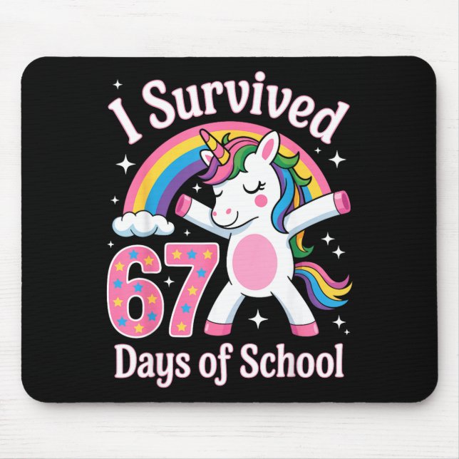 I Survived 67 Days Of School Funny 67 Teachers Kid Mouse Pad (Front)