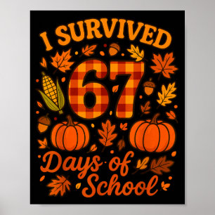 I Survived 67 Days Of School Funny 6 7 Teachers Th Poster