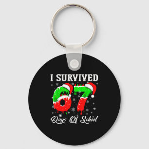 I Survived 67 Days Of School Funny Christmas  Key Ring