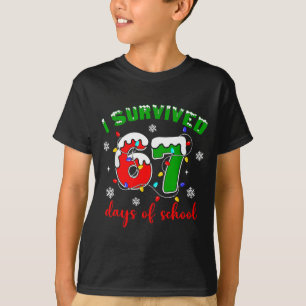 I Survived 67 Days Of School Funny Christmas Teach T-Shirt
