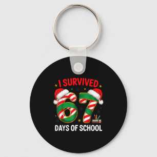 I Survived 67 Days Of School Funny Gen Christmas Key Ring