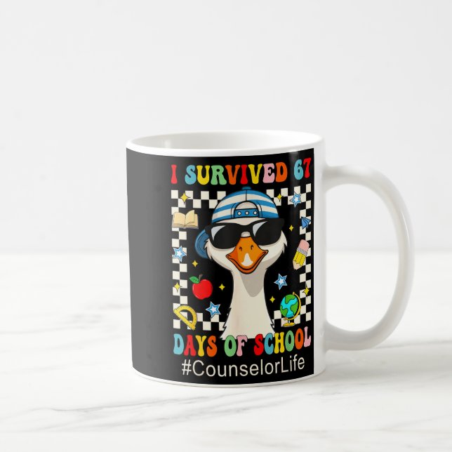 I Survived 67 Days Of School Funny Goose Boys Coun Coffee Mug (Right)