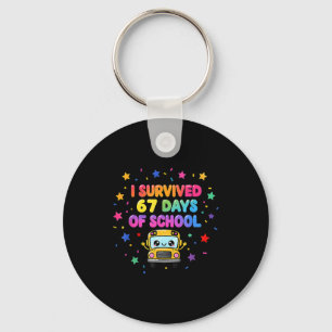 I Survived 67 Days Of School Funny Kids Teacher  Key Ring