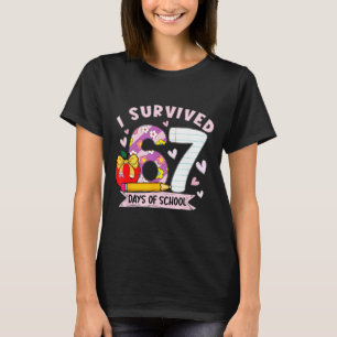 I Survived 67 Days Of School Funny Leopard Student T-Shirt