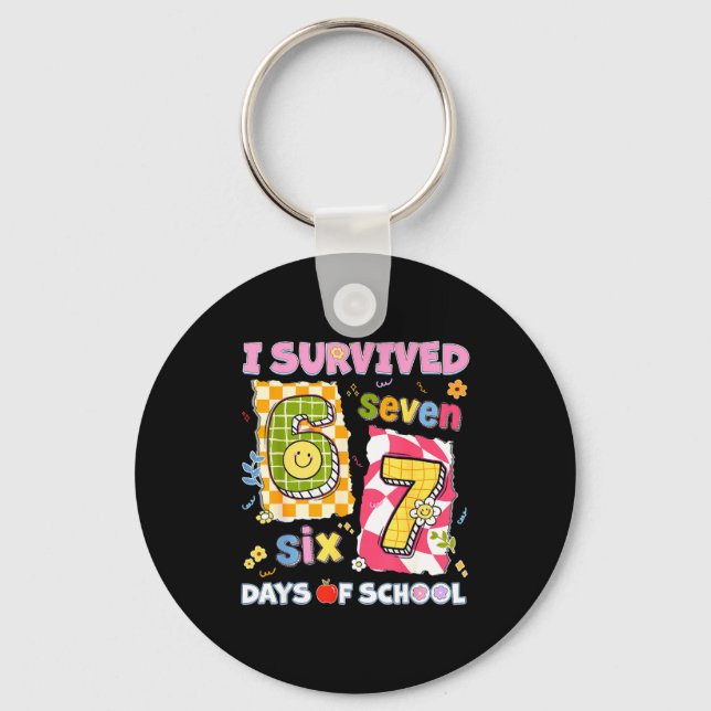 I Survived 67 Days Of School Funny Meme Boy Girl T Key Ring (Front)