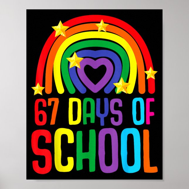 I Survived 67 Days Of School Funny Meme Student Te Poster (Front)