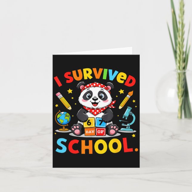 I Survived 67 Days Of School Funny Meme Teacher St Card (Front)