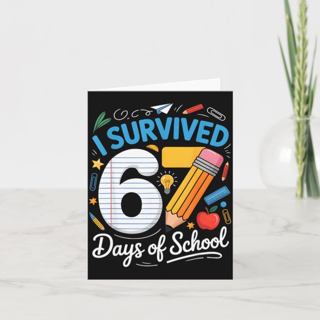 I Survived 67 Days Of School Funny Meme Teacher St Card (Front)
