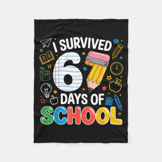 I Survived 67 Days Of School Funny Meme Teacher St Fleece Blanket (Front)