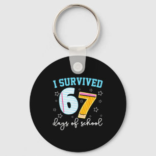 I Survived 67 Days Of School Funny Meme Teacher St Key Ring