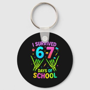 I Survived 67 Days Of School Funny Meme Teacher St Key Ring