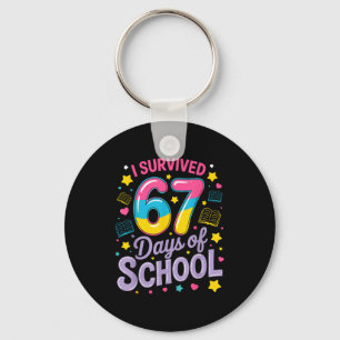 I Survived 67 Days Of School Funny Meme Teacher St Key Ring