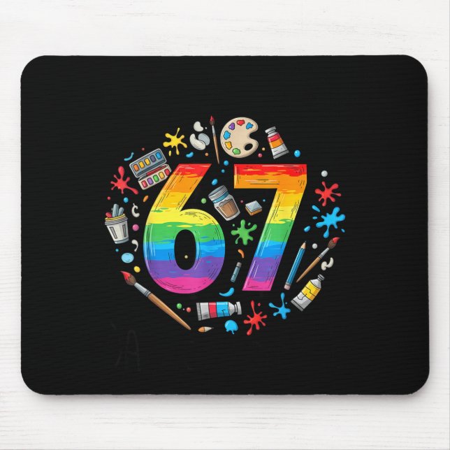 I Survived 67 Days Of School Funny Meme Teacher St Mouse Pad (Front)