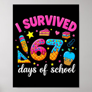 I Survived 67 Days Of School Funny Meme Teacher St Poster