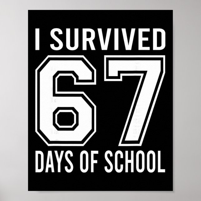 I Survived 67 Days Of School Funny Meme Teacher St Poster (Front)