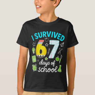 I Survived 67 Days Of School Funny Meme Teacher St T-Shirt